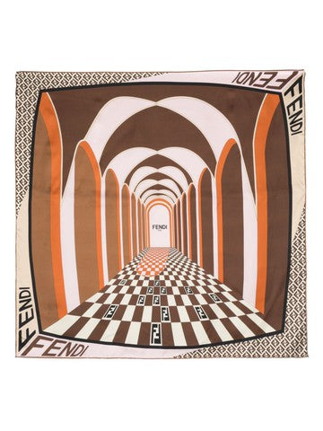 Fendi FF Print Scarf - Brown