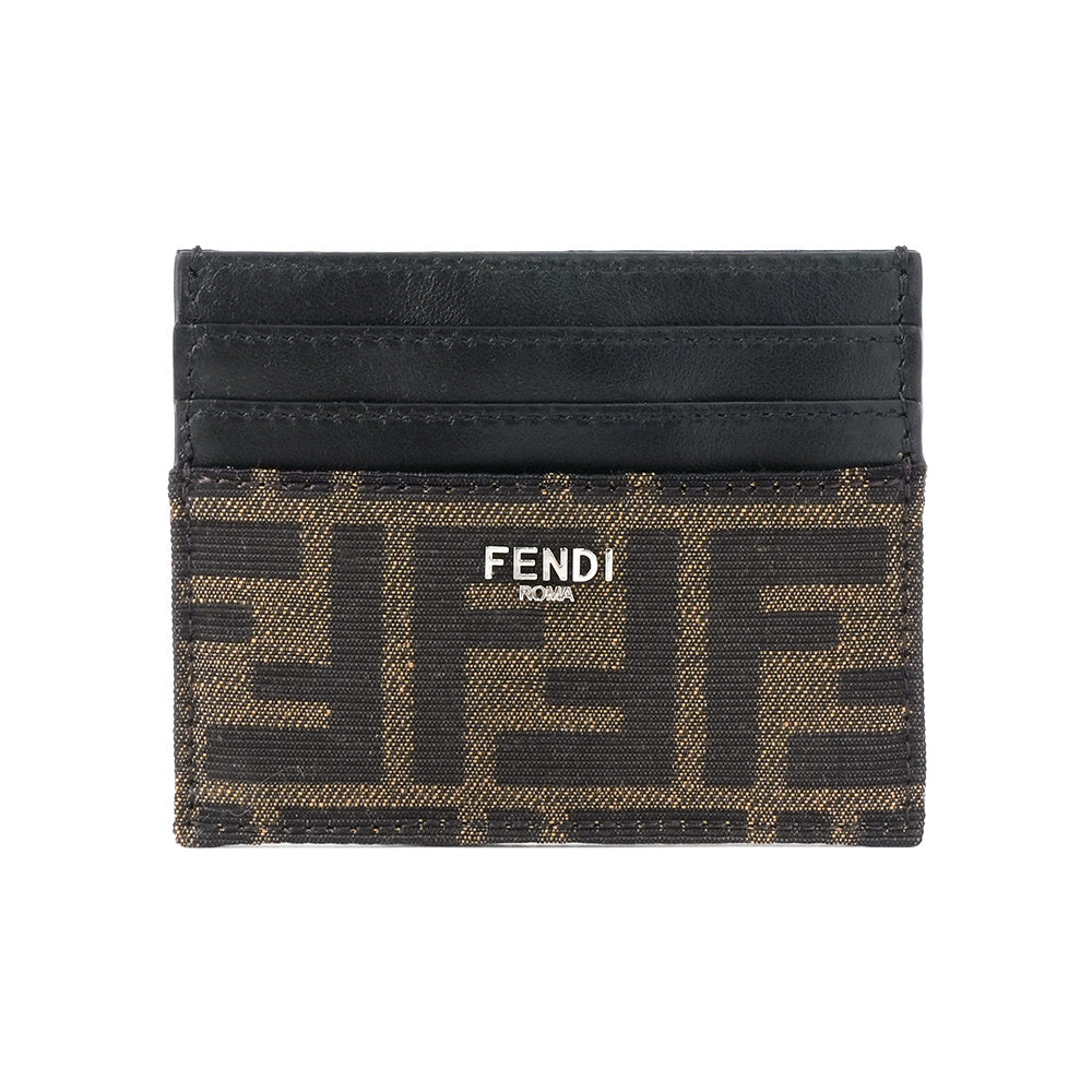 Fendi Square FF Card Holder - Black