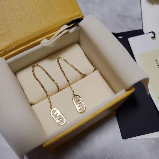 Fendi Logo Pendant Necklace - Gold