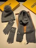 Fendi Leather Gloves - Brown