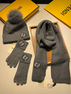 Fendi Leather Gloves - Brown